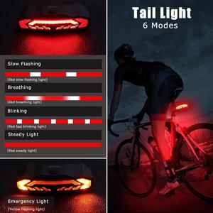 2200mah USB Rechargeable LED ABS Waterproof Smart Bicycle Turn Signal Tail <b>Light</b> Vibration Sensor Brake Bike Indicator <b>Light</b> - Product Image 2