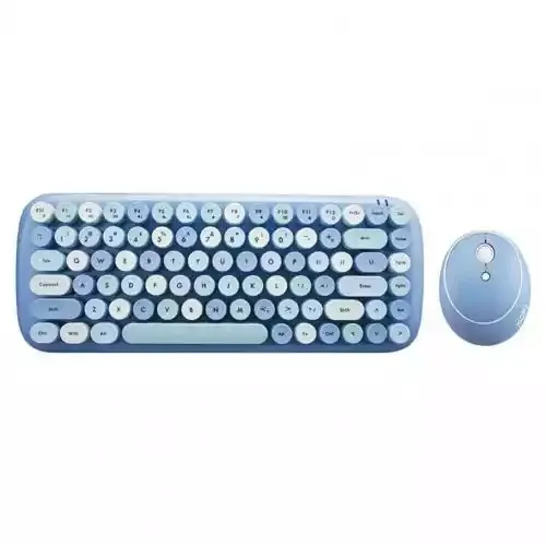 Hot Sale 2.4G Keyboard and Mouse Wireless Jelly Candy Color Mix Pink Combo For PC