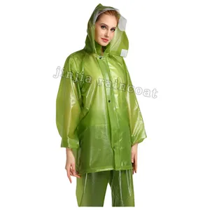 Wholesale rain jacket waterproof Motorcycle raincoats for adults waterproof clear hooded raincoat pvc rainsuit