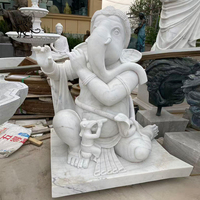 BLVE Venta al por Mayor de Estatuas de Ganesha de Tamaño Real, Decoración Religiosa India, Estatuas de Ganesha de Mármol Blanco