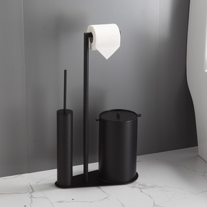 <span class=keywords><strong>Porta</strong></span> <span class=keywords><strong>carta</strong></span> <span class=keywords><strong>igienica</strong></span> indipendente in acciaio inossidabile con scopino per rifiuti integrato - Product Image 1