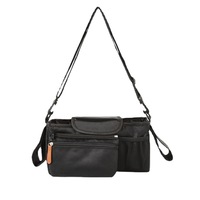 Organisateur universel pour poussette avec porte-gobelet isotherme, sac de téléphone détachable, bandoulière, sac de rangement pour poussette pour animaux de compagnie, vente en gros OEM ODM