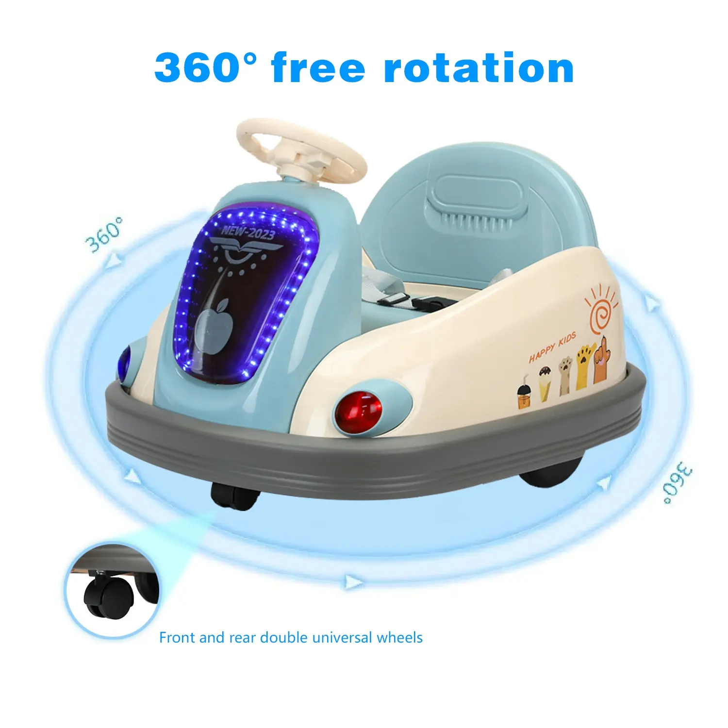 2023 yeni akıllı Bluetooth müzikli ışık çocuklar elektrikli çarpışan araba & kapalı ve açık elektrikli çocuklar araba binmek 360 Spin tampon araba