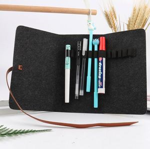 Estuche de Lápices de Fieltro Simple de Moda en Oferta, Bolsa de Cosméticos de Lana con 12 Compartimentos - Product Image 2