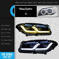 Conjunto de Faros Delanteros para BMW Serie F105 F18, Modelos 11-17, con Luces Diurnas Dobles G38 y Lentes Golden Eye