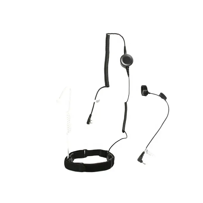 Tactical Acoustic Tube Two Way Radio Throat Mic Headset Headphone for Vertex Radio