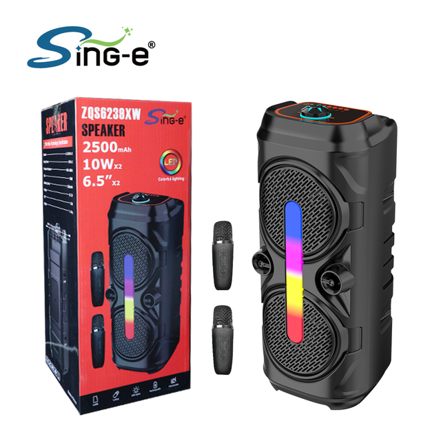 ZQS6239XW 2025 Best Selling 6.5\" Bass Wireless for Bluetooth Speaker for Home Theatre RGB LED Outdoor DJ Party Karaoke Speaker
