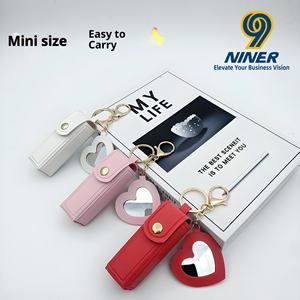 Portable bricolage porte-clés bouche rouge enveloppe amour miroir rouge à lèvres manchon de protection belle Simple porte-clés - Product Image 4