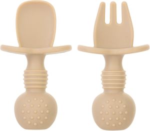 Juego de Cuchara y Tenedor de Silicona Flexible de Grado Alimenticio, Libre de BPA, con Diseño de Dibujos Animados para Bebés, para Uso Diario - Product Image 4