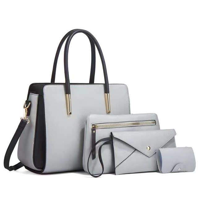 Wholesale Ladies Large Capacity Shoulder Bag Leather Tote Bag Women Handbag and Satchel Purse Set