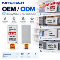 Module d'affichage E-Paper Kingtech OEM 2,9 pouces BWRY 4 couleurs (noir, blanc, rouge, jaune) 128x296 E-Ink pour la vente au détail intelligente