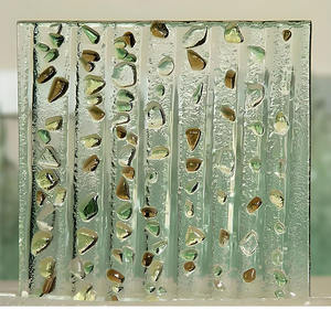 Art décoratif Texture translucide en <span class=keywords><strong>relief</strong></span> Verre trempé Original décoratif Fenêtre de porte Verre à motif fusionné de couleur claire - Product Image 2