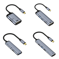 Hub USB multifonctionnel et durable 100W Type C mâle vers USB A, adaptateur de données pour ordinateur portable et caméra avec câble en nylon