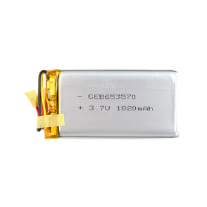 Hot sale GEB 653570 1820 mah <span class=keywords><strong>3</strong></span>.7 V li-ion battery rechargeable best mp4 watches - Product Image 1