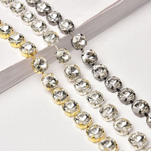 हस्तनिर्मित 12 मिमी गोल उपग्रह राइनस्टान वेल्डिंग क्लैव चेन सीडब्ल्यू क्रिस्टल ट्रिमिंग डिय गहने कपड़े जूते बैग सजावट - Product Image 2