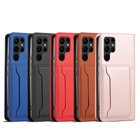 Nouvel arrivage fente pour carte béquille magnétique Pu Flip cuir portefeuille housse de téléphone étui pour samsung S25 ultra S24 Fe S22 S21 S23 PLUS