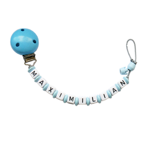 Catena per ciuccio con nome fino a 9 lettere (Bambino / Bambina) - Product Image 1
