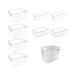 Ensemble de 8 boîtes de rangement transparentes pour réfrigérateur, organisateur d'aliments pour animaux de compagnie, pour armoire de cuisine, fruits, légumes, boissons - Product Image 1