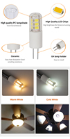 Ampoule LED G4 12V AC DC 2W, boîtier en céramique, 250LM, CRI>80, lampe LED G4 pour éclairage de placard