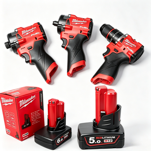 Kit combiné d'outils électriques sans fil 18V au lithium-ion rouge avec clé à chocs, batterie 5Ah, chargeur et sac à outils (kit personnalisable) - Product Image 3