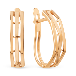 Meilleur ensemble de boucles d'oreilles élégantes et légères 14K boucles d'oreilles géométriques en or blanc rose massif du fabricant - Product Image 1