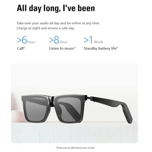 Lunettes de soleil audio Bluetooth intelligentes avec réduction de <span class=keywords><strong>bruit</strong></span> HiFi et micro, son clair, musique à oreille ouverte, lunettes Bluetooth pour hommes et femmes - Product Image 6