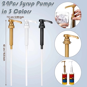 Pompe à sirop en plastique anti-fuite à long bec, or, noir, blanc, 38/410, 5cc-10cc, pour bouteilles de sirop, chocolat, jus - Product Image 4
