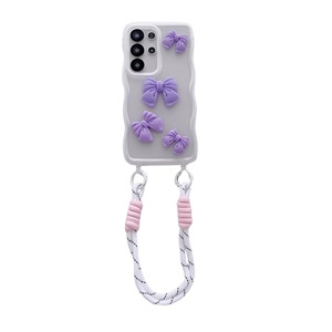 Funda para Samsung S25 Ultra y S24 <span class=keywords><strong>Plus</strong></span> con diseño de onda grande, lazo bonito y orificio para cordón, todo en uno, DIY transfronterizo - Product Image 5