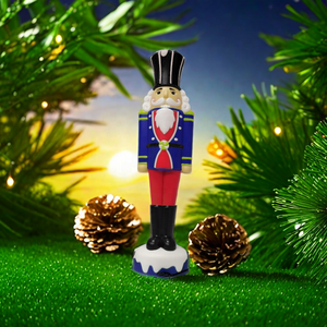 Kunststoff Handwerk Nussknäußer Soldat groß Lebensgröße PP Kunststoff 31 Zoll Soldat Dekor Weihnachten LED-Lichter - Product Image 4