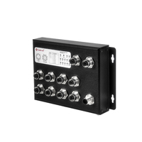 Commutateur Ethernet industriel 10/100/1000Base T Port M12 Géré L2 SNMP QoS RSTP ERPS DC12-48V IP65 Aluminium EN50155