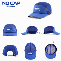 Casquette de camping Nocapchina personnalisée à 5 panneaux, décontractée, réfléchissante, à visière plate, avec cordon élastique, légère, pour activités de plein air, pour hommes et femmes