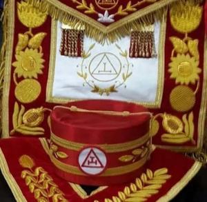 Delantal de piel de cordero blanca, delantal masónico de Regalia Plan, bordes de seda, Master Mason - Product Image 4