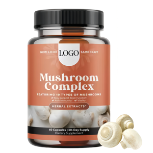 Complément alimentaire Complexe de champignons bio Capsules Lions Mane Cordyceps Extrait de reishi Capsule - Product Image 1