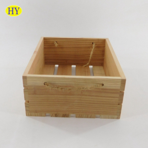 Hộp Thùng Gỗ Thô Chưa Hoàn Thiện Tự Nhiên Tùy Chỉnh Với Tay Cầm Đay Bán Sỉ - Product Image 3