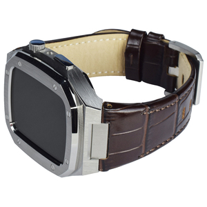 Boîtier de montre modifié de luxe en acier inoxydable, bracelet de montre en cuir avec boîtier de montre - Product Image 1