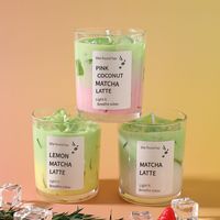 Bougie parfumée créative en cire de gelée Matcha pour l'été, vente en gros transfrontalière, pour la décoration intérieure et l'ambiance de fête, design Qx-120