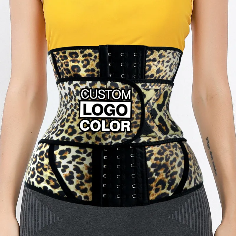 Wholesale Adjustable Leopard Print Body Shaper Belt Corset Fitness Weight Loss Neoprene Waist Trainer For Women Plus Size Girdle