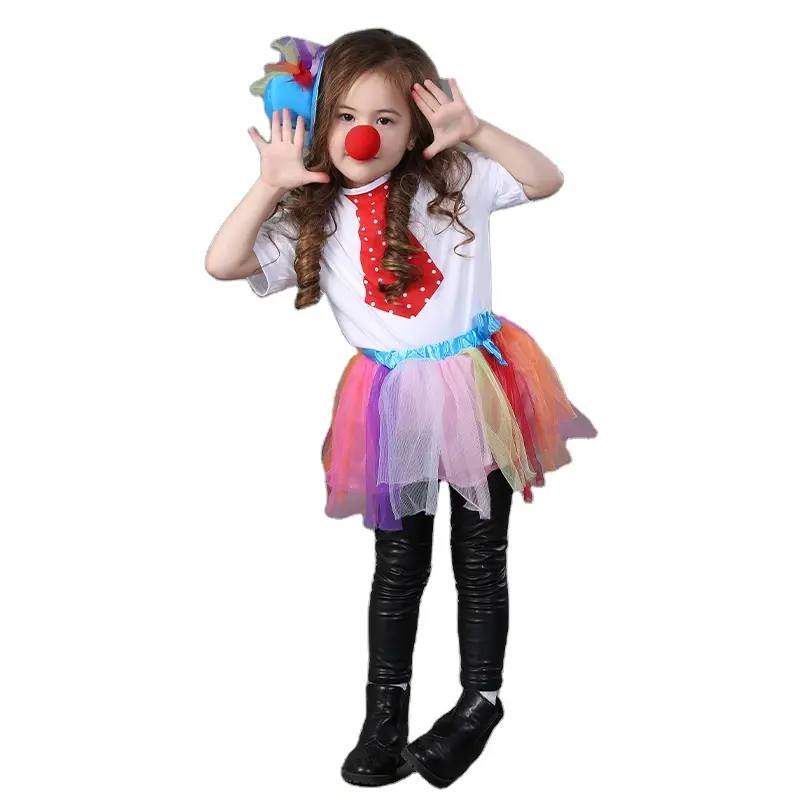 2023 Mode Clown Charakter Halloween Kostüm Cosplay Halloween Karneval Kostüm für Kinder Little Gril