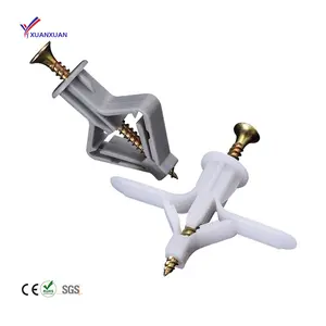 OEM Direct Sale Good Quality 8*40 White Screw Wall Anchor And Drywall Anchors Plastic Toggle