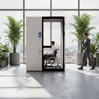 Cabine de bureau insonorisée moderne et accessible Comine pour immeubles de bureaux, espaces de travail inclusifs, pods acoustiques pour personnes en fauteuil roulant