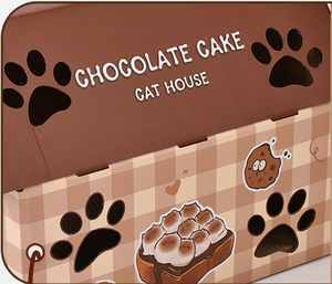 Rumah Kucing Mewah Modern untuk Dalam Ruangan, Tempat Tidur dan Penggaruk, Dapat Disesuaikan, Bentuk Lipat Warna Cokelat, Tempat Persembunyian, Ramah Lingkungan, Terbuat dari Kertas Berlapis - Product Image 2