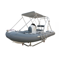 Bateau de pêche en fibre de verre RIB 390BL, yacht pneumatique de luxe avec tube Hypalon, couleur blanche