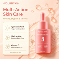 Sérum Visage Hydratant et Éclaircissant 8-en-1 à Marque Blanche OEM, Resserre les Pores, Correcteur de Taches Brunes à la Niacinamide et Vitamine C