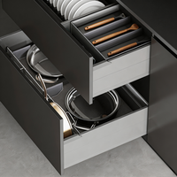 Boîte de rangement de cuisine multifonctionnelle réglable à 3 côtés, grande capacité, solution de rangement pour armoire, durable