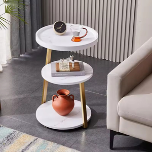 Mesa auxiliar de tres capas de madera MDF de lujo ligero para apartamento pequeño para sala de estar, hogar o mesa de centro de Hotel para esquina de sofá - Product Image 3