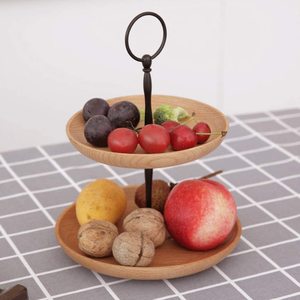 Espositore da Dessert in legno a doppio strato reale retrò in stile europeo di vendita calda - Product Image 4