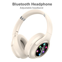 Casque de jeu double mode avec écran LCD, casque sans fil supra-auriculaire, bandeau réglable, pliable avec affichage numérique de la puissance