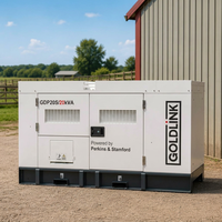 Générateur diesel d'urgence Goldlink Power 16 kW 20 kW, moteur Perkins, démarrage automatique, type silencieux avec options ATS, système de refroidissement par eau