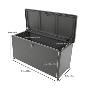 Boîte de rangement de jardin en acier galvanisé, <span class=keywords><strong>couverture</strong></span> pour boîte de rangement de terrasse, pour protéger les grandes boîtes de rangement de terrasse, acier anthracite, <span class=keywords><strong>imperméable</strong></span> - Product Image 5