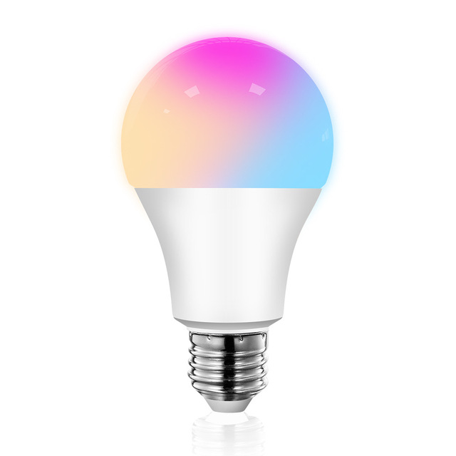 Tuya Wifi App Blue Tooth Smart LED Bulb with RGB Graffiti Colors E27 Base AC Remote Control Plastic Body